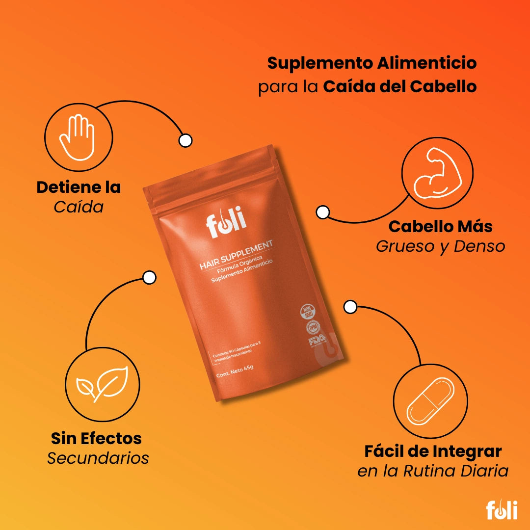 foli™️| Suplemento para Crecimiento de Cabello | 90 días por bolsa